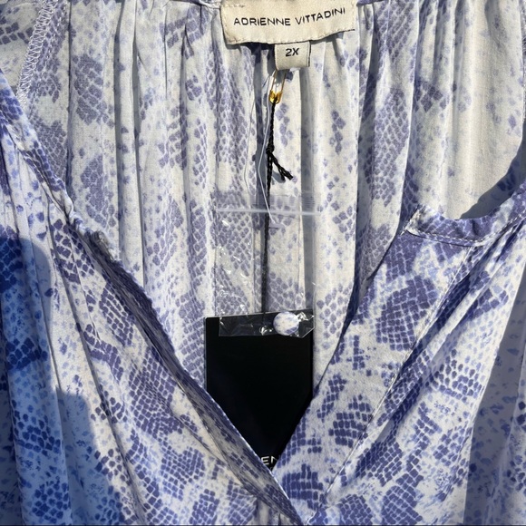 NWT Adrienne Vittadini Purple Snake Skin Tunic Blouse size 2X - Picture 10 of 10